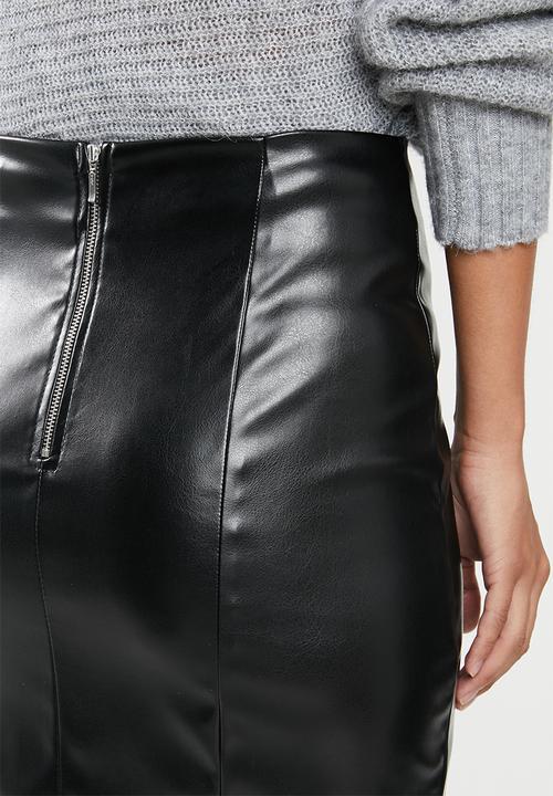 VELVET - Pleather mini skirt - black