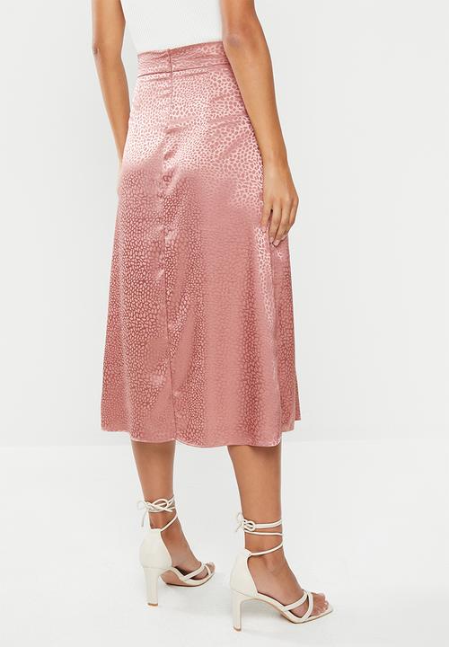 VELVET - Pleated midi skirt - rose shadow