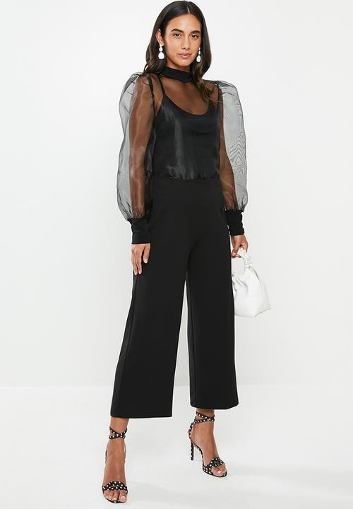 VELVET - Sheer turtleneck blouse - black