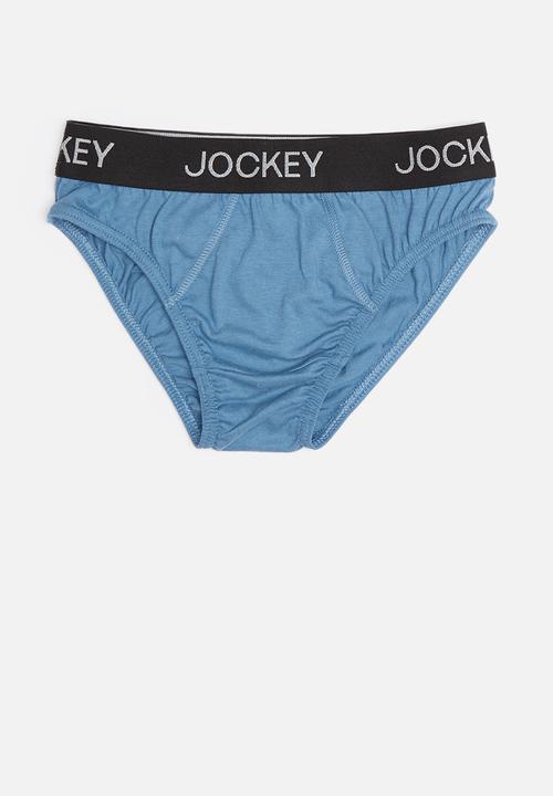 Jockey - 3 Pack fancy boys jockey brief - blue & black 