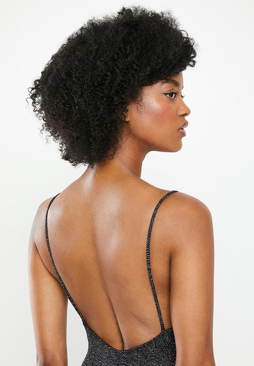 Blake - Sparkle cowl mini dress - black & silver