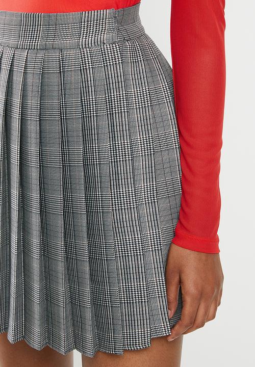 Blake - Pleated check mini skirt - hazel