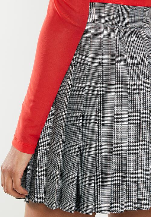 Blake - Pleated check mini skirt - hazel