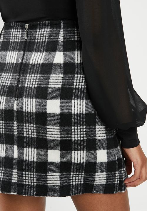 Blake - Check mini skirt - black & white