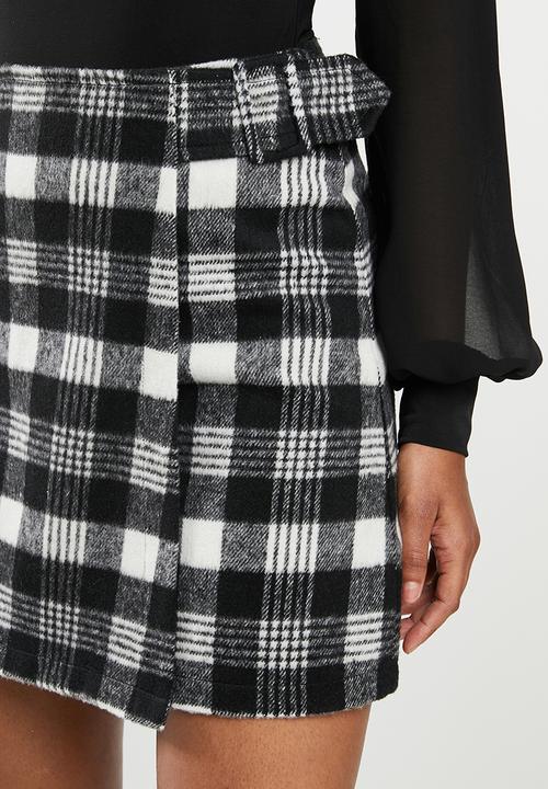 Blake - Check mini skirt - black & white