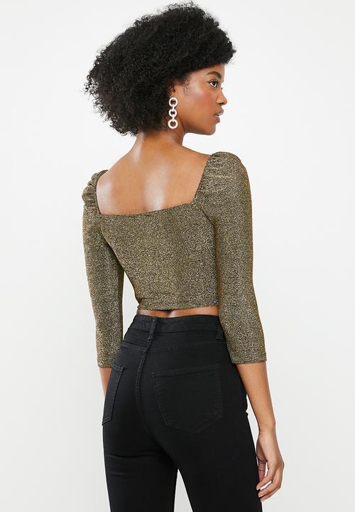 Blake - Shimmer crop top - gold