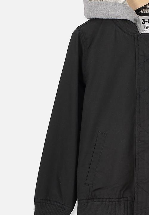 Cotton On - Staple hooded bomber - black