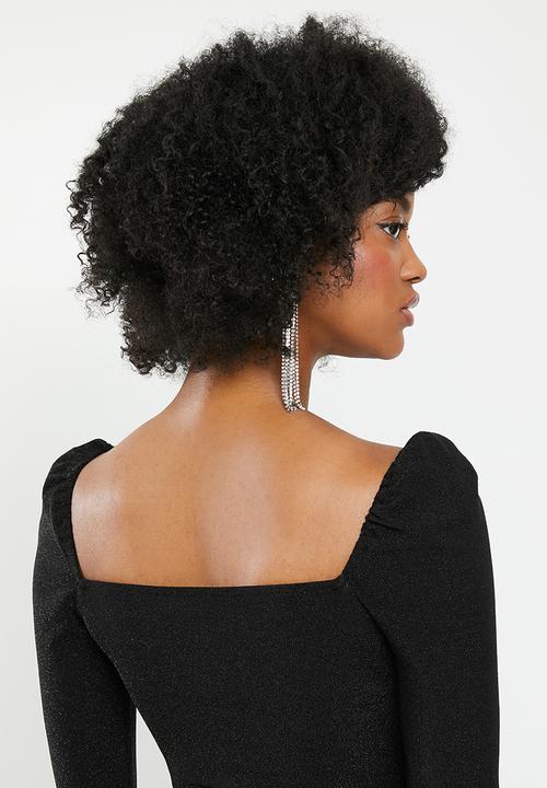 Blake - Shimmer crop top - black