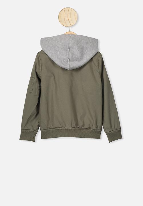 Cotton On - Staple hooded bomber - khaki