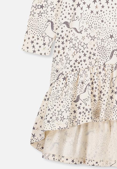 Cotton On - Joss long sleeve dress - grey & cream 