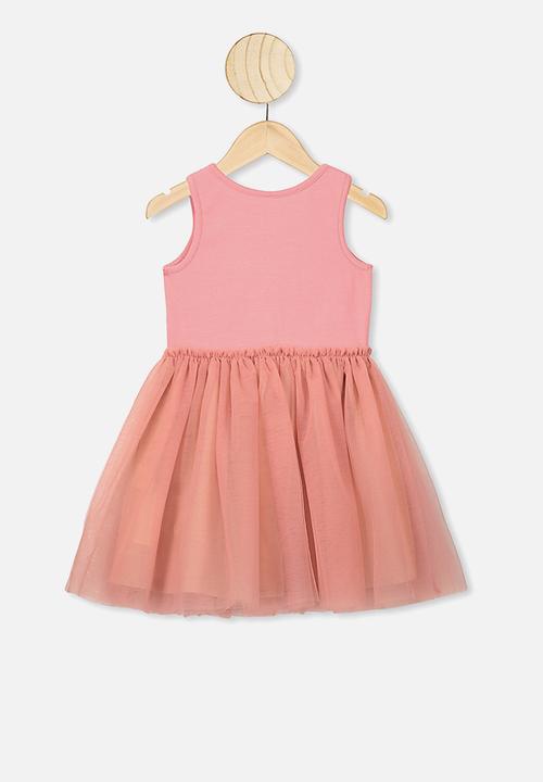 Cotton On - Iris tulle dress - terracotta rose