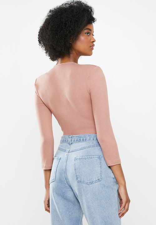 Blake - Plunge bodysuit - old rose