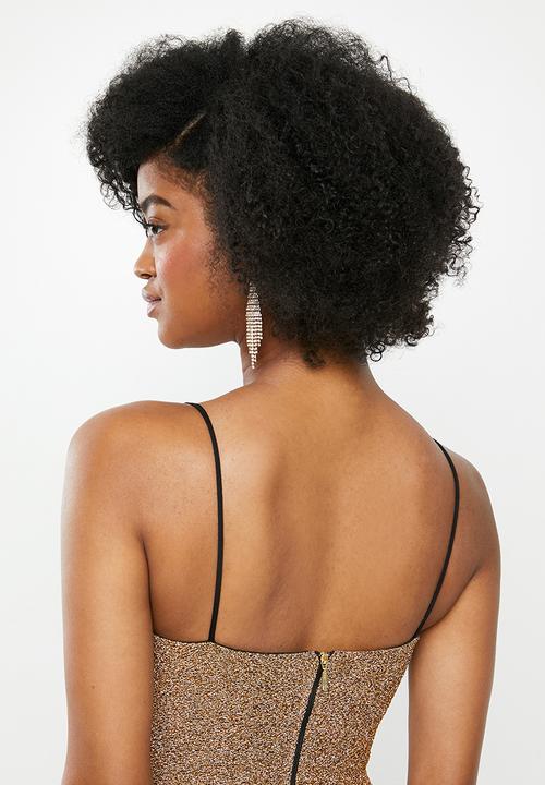 Blake - Metallic cami mini dress - gold