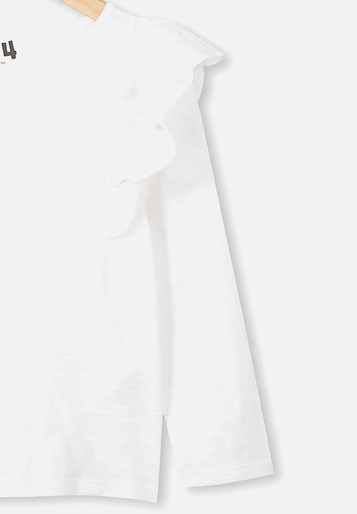 Cotton On - Sheri long sleeve frill top - white