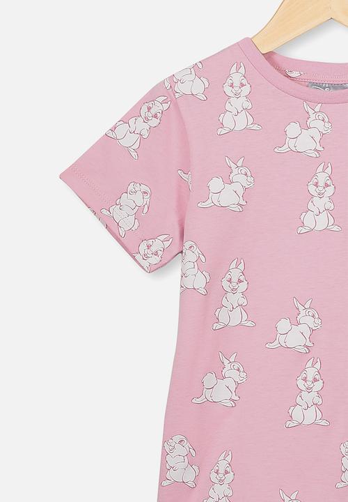 Cotton On - Lux short sleeve tee - pink & white 