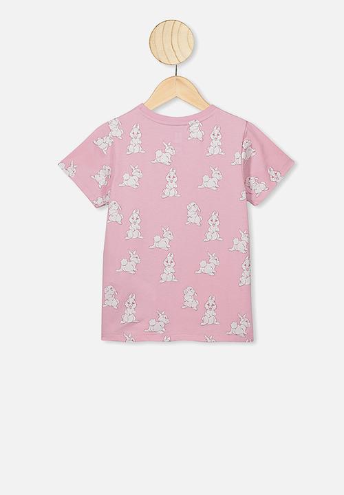 Cotton On - Lux short sleeve tee - pink & white 