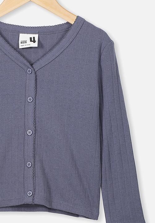 Cotton On - Bessie button through top - vintage navy