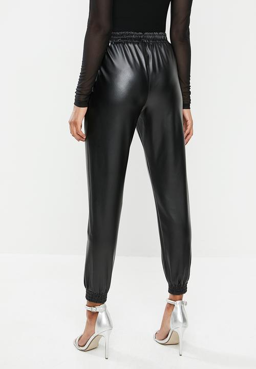 Blake - Pu jogger pant - black