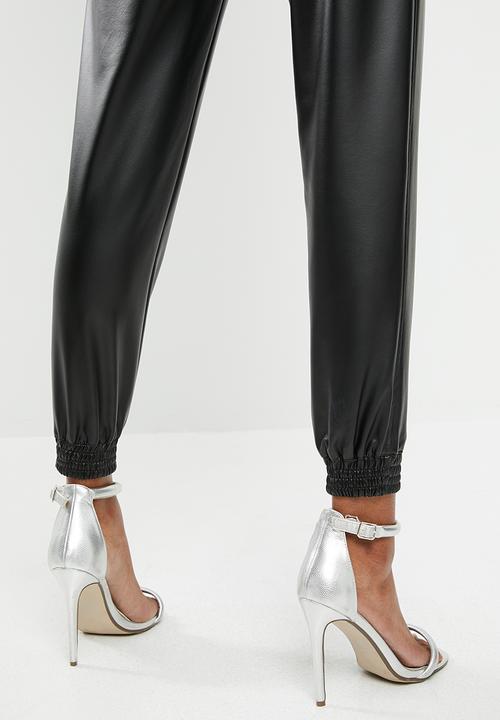 Blake - Pu jogger pant - black