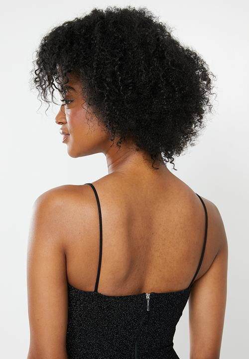Blake - Metallic cami mini dress - black
