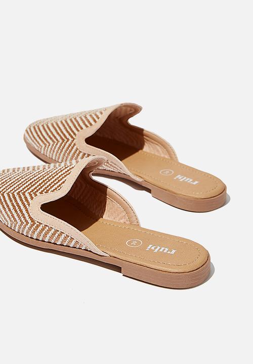Cotton On - Shade raffia mule - blush neutral zig zag
