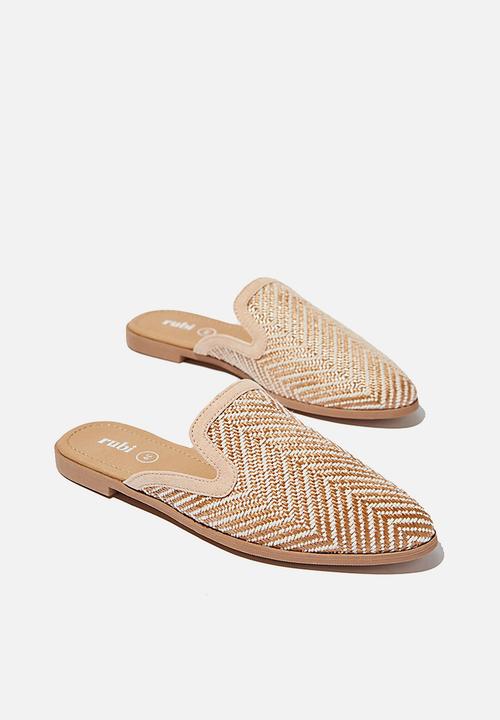 Cotton On - Shade raffia mule - blush neutral zig zag