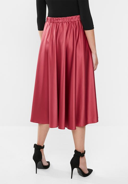 MILLA - Circle midi skirt - red clay