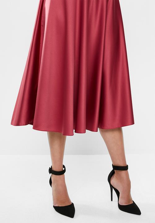 MILLA - Circle midi skirt - red clay