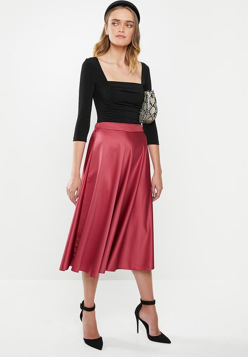 MILLA - Circle midi skirt - red clay