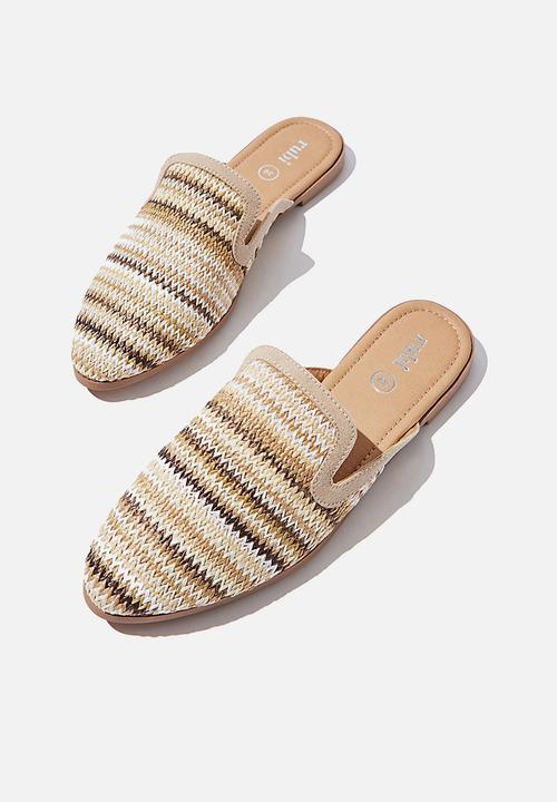 Cotton On - Shade raffia mule - beige zig zag