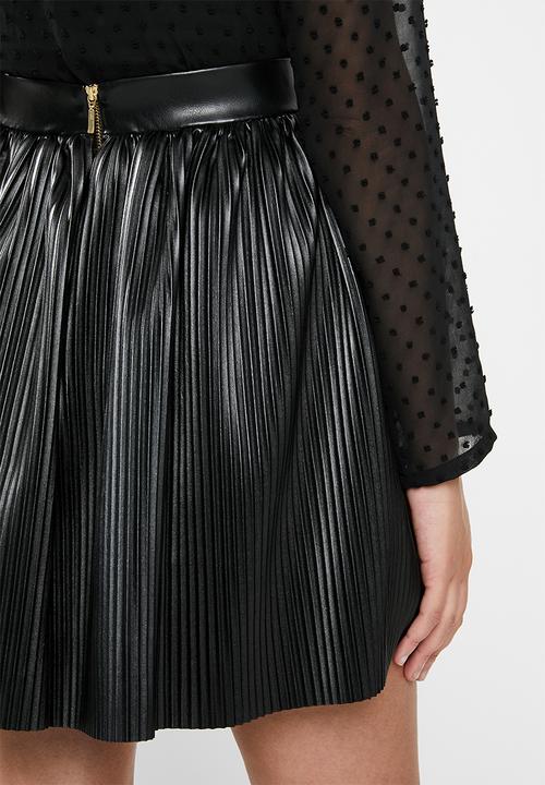MILLA - Pu mini skirt - black