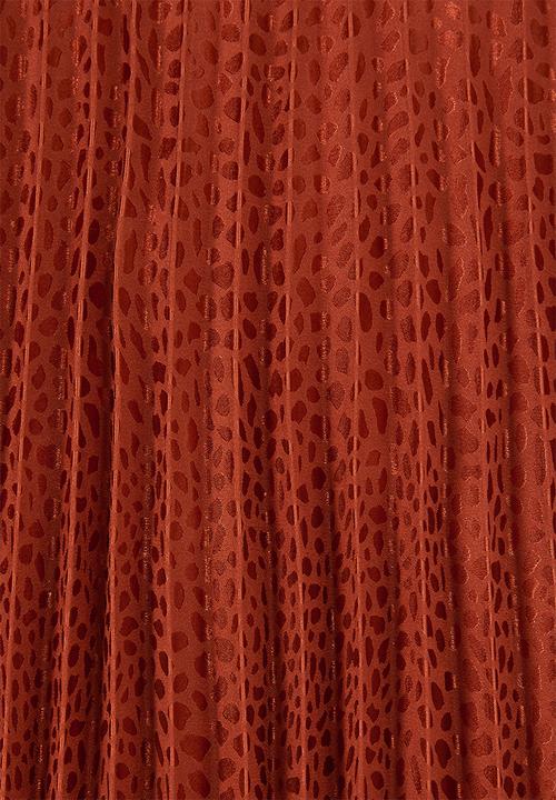 MILLA - Pleated midi skirt - burnt orange rust