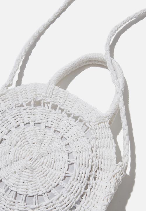 Rubi - Summer love woven circle bag - white