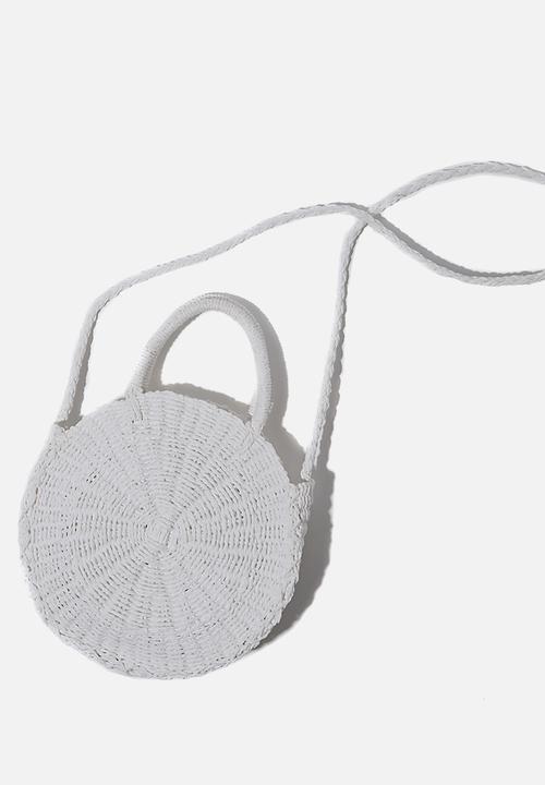 Rubi - Summer love woven circle bag - white