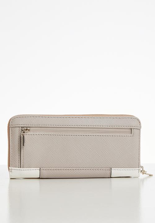 GUESS - Open road large zip around - white & neutral
