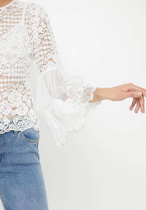 MILLA - Corded lace blouse - ivory