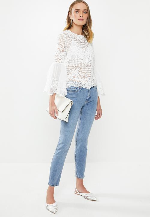 MILLA - Corded lace blouse - ivory