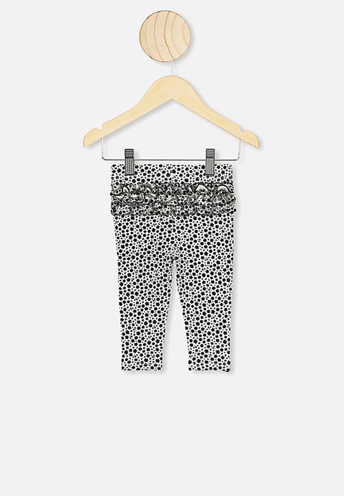 Cotton On - Quinn ruffle leggings - black & white 
