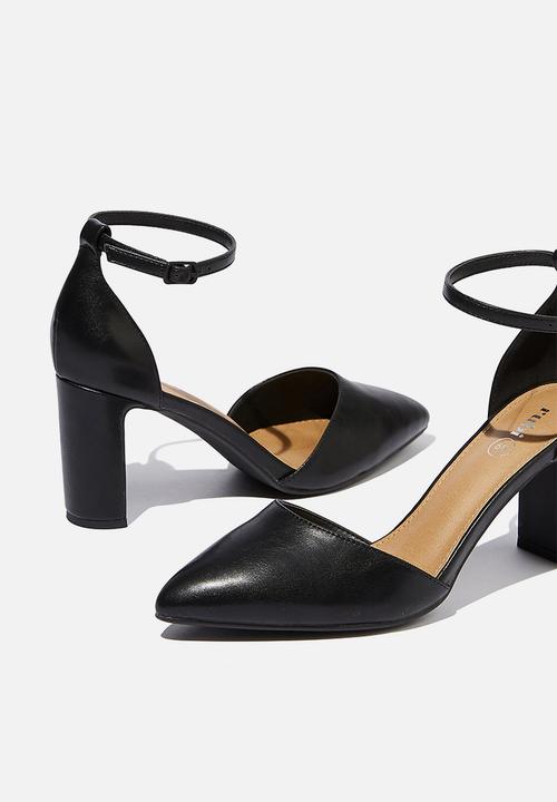 Cotton On - Jeanne closed toe heel - black smooth