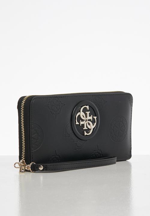 GUESS - Open road slg large zip around - black