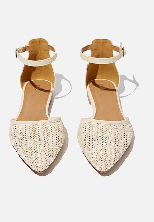 Cotton On - Naomi ankle strap - off white raffia