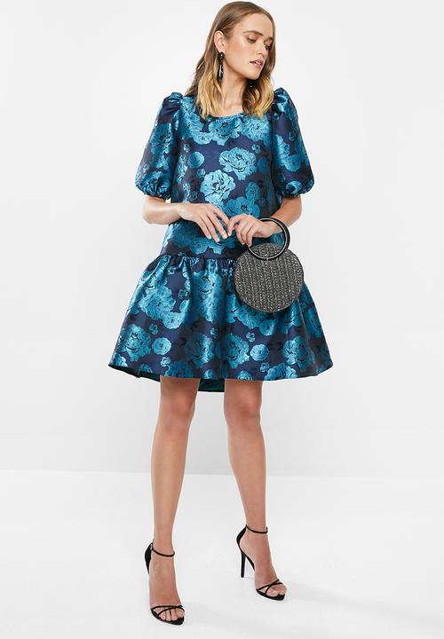MILLA - Puff sleeve mini dress - blue floral