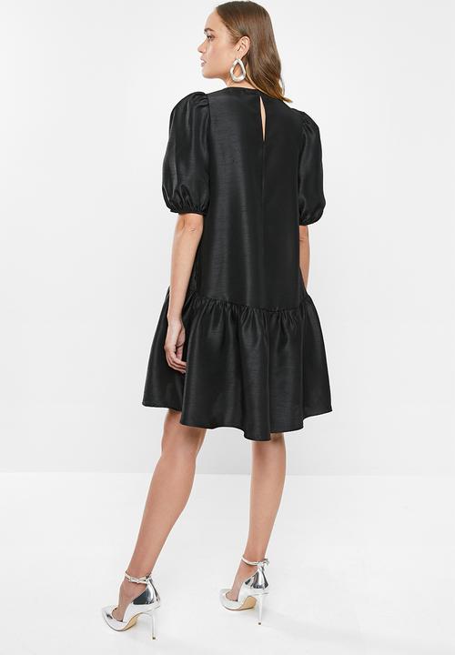 MILLA - Puff sleeve mini dress - black