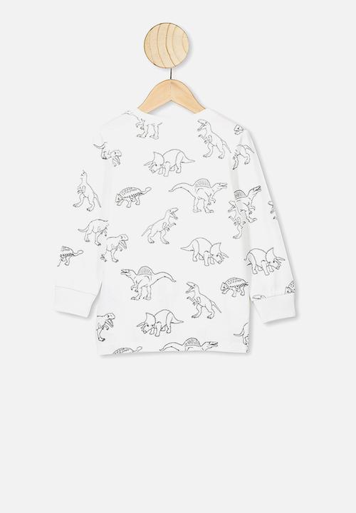 Cotton On - Tom ls tee - white & black 