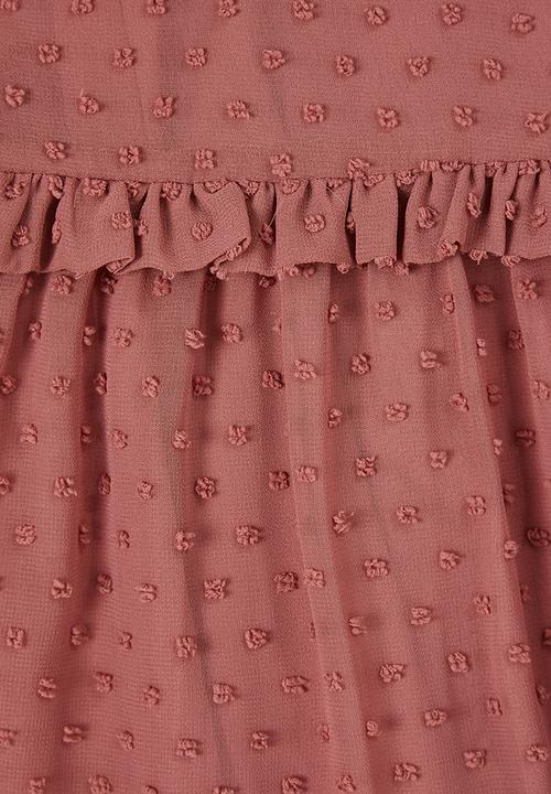 VELVET - Tiered midi dress - rose