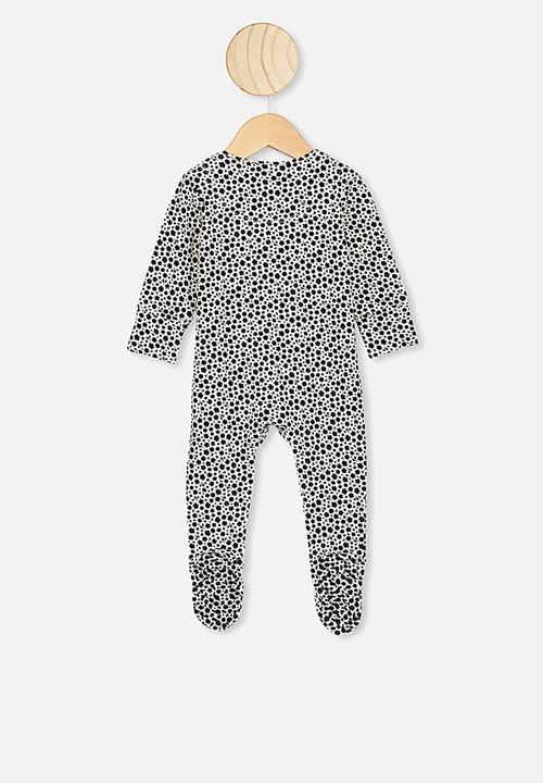 Cotton On - The long sleeve zip romper - black edith floral