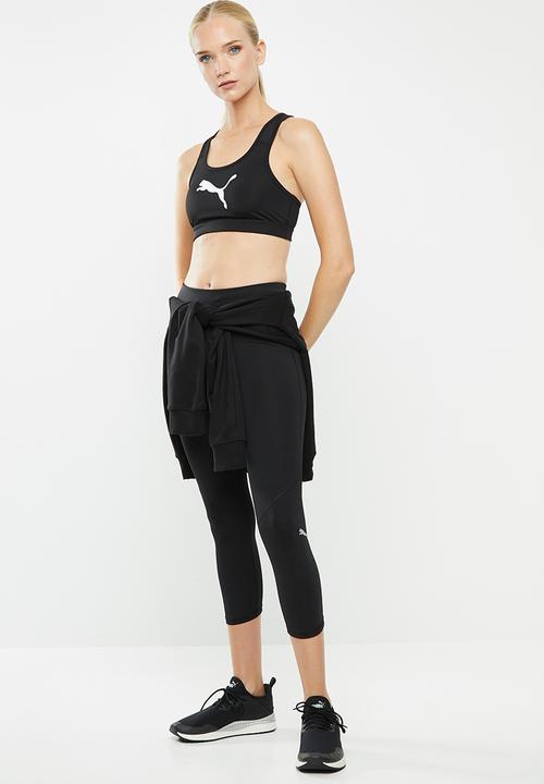 PUMA - 4 Keeps logo sports bra - black & white