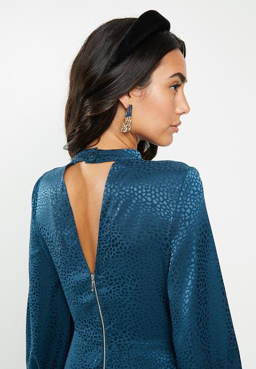 VELVET - Satin midi dress - ash blue