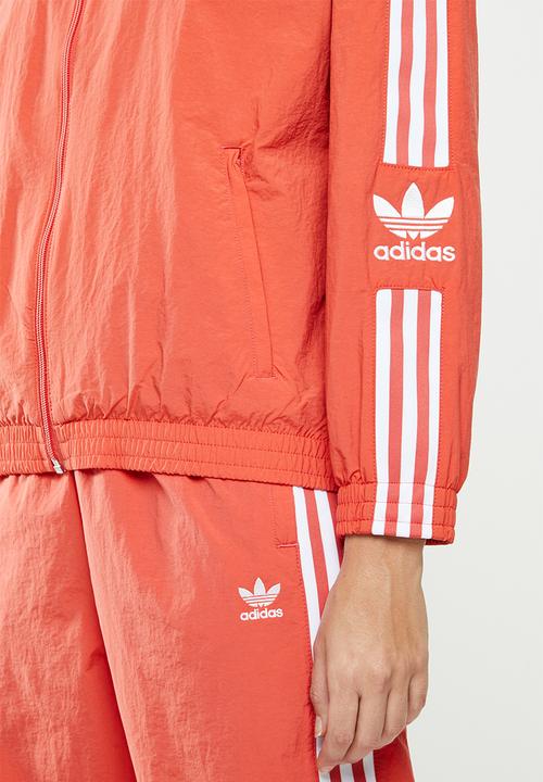 adidas Originals - Adicolour lock up track top - orange & white