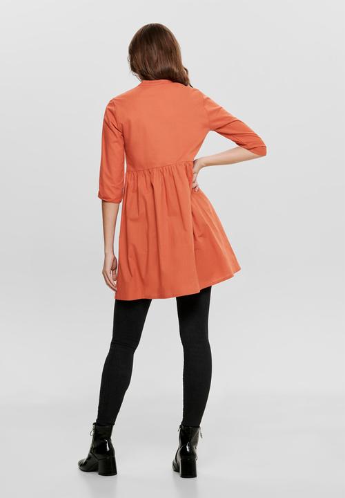 Jacqueline de Yong - Ulle 3/4 shirt dress - orange 